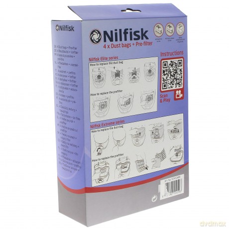 Standardowe worki do odkurzacza Nilfisk - Standard Dustbags for Elite 4PCS