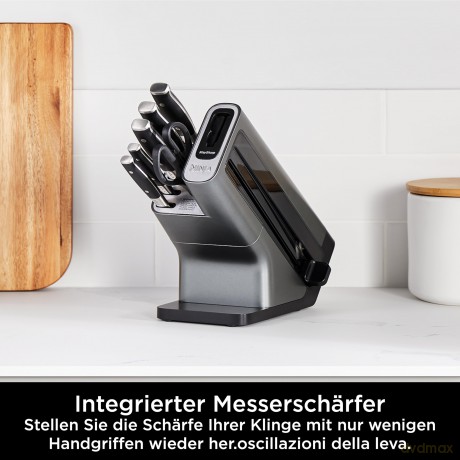 Ninja - Knife Block Set With Intergrated Sharpener - 6 pcs