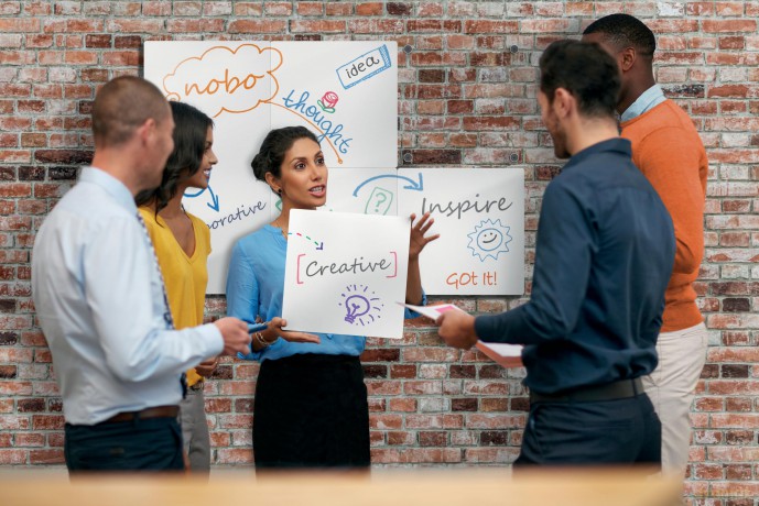 Nobo - Magnetic Whiteboard 60x45cm - Steel