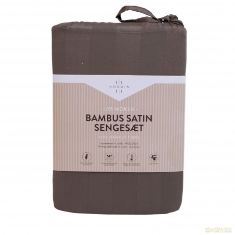 Nordisk - Noel Bamboo Satin Bedding - Light Mocha - 140x200 cm, 60x63 cm