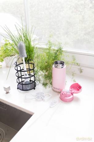 Nuby - Silicone bottle brush with stand - 12 inches