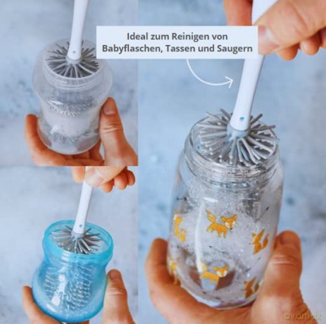 Nuby - Silicone bottle brush with stand - 12 inches