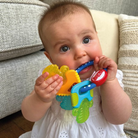 Nuby - Teether IcyBite Keys - 3m+Blue/Yellow/Green (708013)