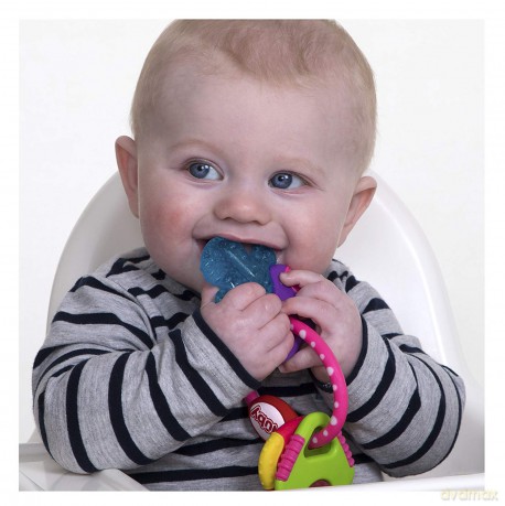 Nuby - Teether IcyBite Keys - 3m+Pink/Blue/Yellow (708011)