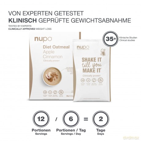 Nupo - Diet Oatmeal Apple Cinnamon 12 Servings