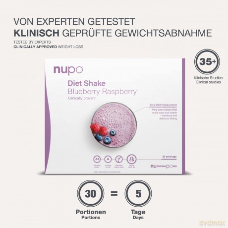 Nupo - Diet Shake Blueberry Raspberry 30 Servings
