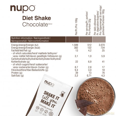 Nupo - Diet Shake Chocolate 12 Servings