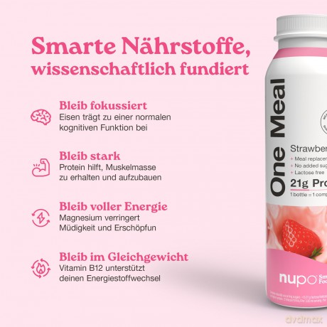 Nupo - One Meal +Prime Shake Strawberry Love 330 ml 12 x 330 ml