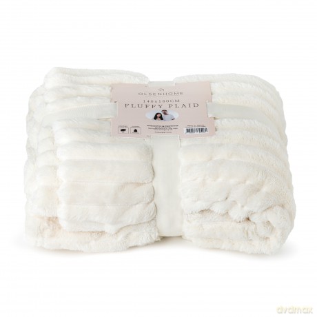 Olsen Home - Fluffy Plaid - Off-white/Ivory - 140x180 cm