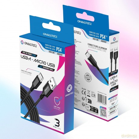 Oniverse Usb-A To Micro-Usb Charge Cable, 3 M - Black