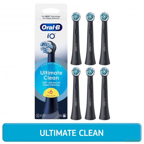 Oral B - iO Series Ultimate Clean Replacement Brush Heads - Black - 6 count