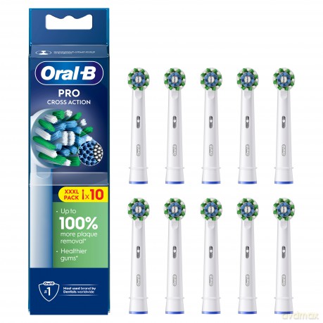 Oral B - Oral-B Pro Cross Action Toothbrush Heads - White - 10 Counts