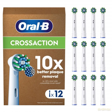 Oral B - Pro Cross Action Toothbrush Heads - White - 12 Counts