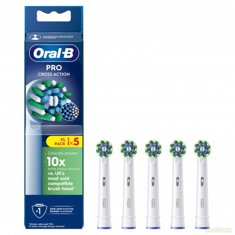Oral B - Pro Cross Action Toothbrush Heads - White - 5 Counts