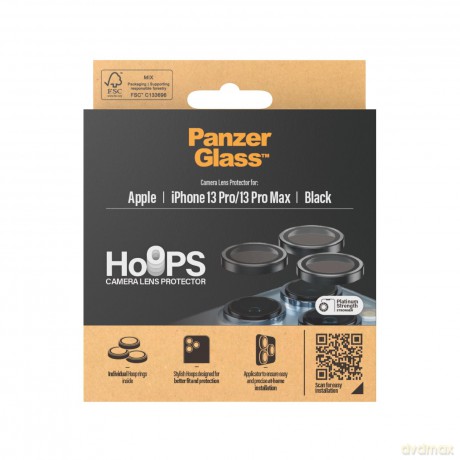 PanzerGlass - Hoops Camera Lens Protector for iPhone 13 Pro - 13 Pro Max - Black