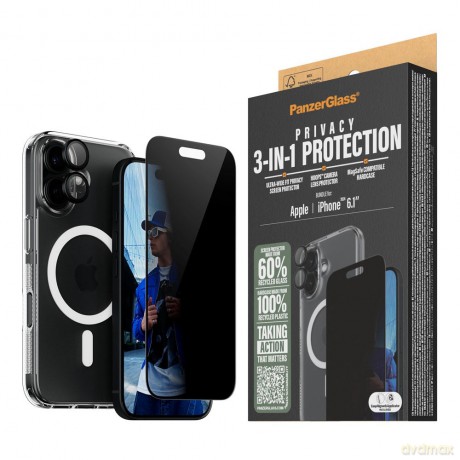 PanzerGlass - iPhone 16 3-in-1 Privacy Protect Bundle