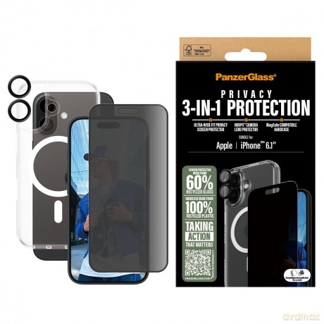 PanzerGlass - iPhone 16 3-in-1 Privacy Protect Bundle