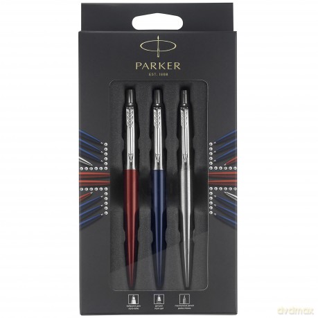 Parker - Jotter London Trio Discovery Pack - Royal Blue, Red Kensington, Stainless Steel