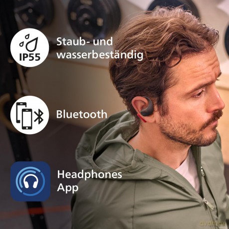 Philips Audio - TAA6709BK/00 Wireless Sports Headphones - Superior Sound for Active Lifestyles