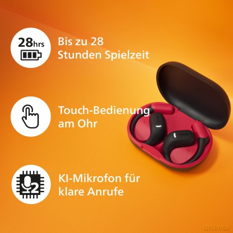 Philips Audio - TAA6709BK/00 Wireless Sports Headphones - Superior Sound for Active Lifestyles