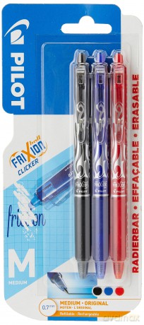 Pilot - FriXion Clicker 0.7 - Assorted Colors (Pack of 3)