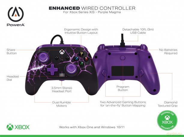PowerA Enhanced Wired Controller - Purple Magma/ Xbox Series X