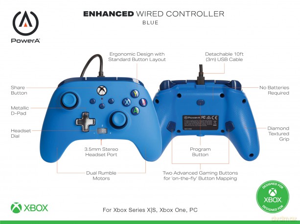 PowerA Enhanced Wired Controller For Xbox Series X - S - Blue