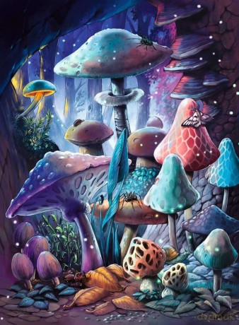 Ravensburger - Moonlight Mushrooms 500p glow (12001386) [PUZZLE]
