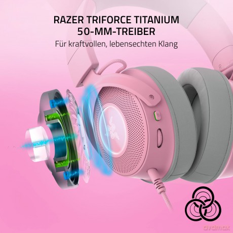 Razer Kraken Kitty V2 Pro - Gaming Headset with Interchangeable RGB Ears