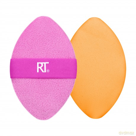 Real Techniques - Miracle 2-in1 Powder Puff Duo - Pink/Orange