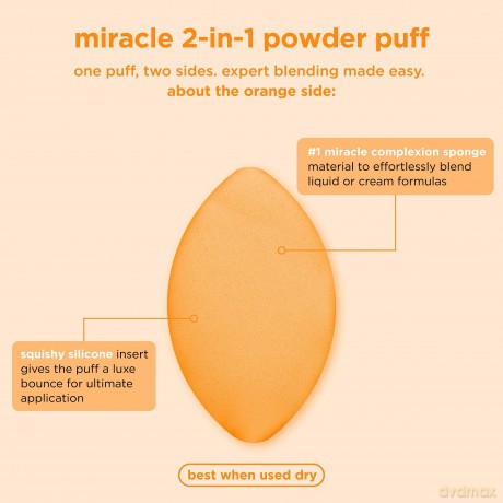 Real Techniques - Miracle 2-in1 Powder Puff Duo - Pink/Orange