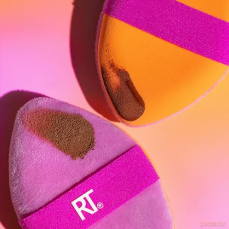 Real Techniques - Miracle 2-in1 Powder Puff Duo - Pink/Orange