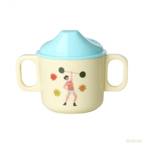 Rice - Melamine 2 Handle Baby Cup with Fun Fair Print - Mint - 250 ml
