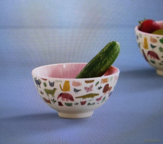 Rice - Melamine Bowl Small 300 ml Pink Sweet Jungle Print