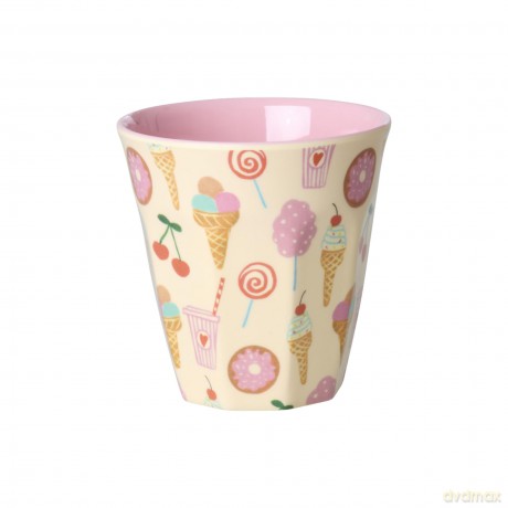 Rice - Melamine Cups with Fun Fair Prints - Pink - Small