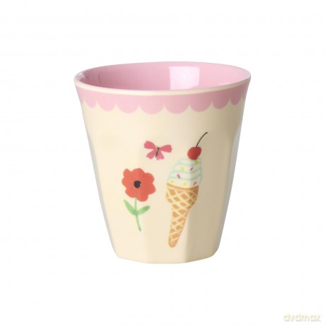 Rice - Melamine Cups with Fun Fair Prints - Pink - Small