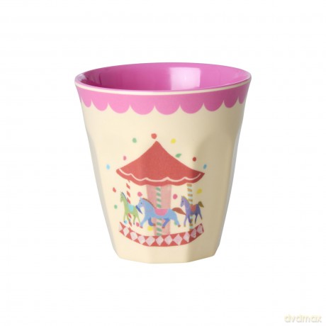Rice - Melamine Cups with Fun Fair Prints - Pink - Small