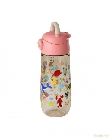Rice - Plastic Kids Drinking Bottle with Coral Ocean Print - 550 ml (PLBOT-OCEI)