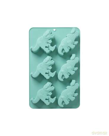Rice - Silicone Baking Form with 6 Dinos - Mint - 30 cm x 20 cm