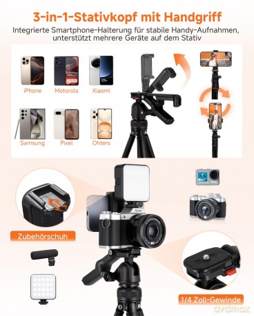 Rollei - Compact Creator Tripod - Aluminum - 50 cm - 152 cm