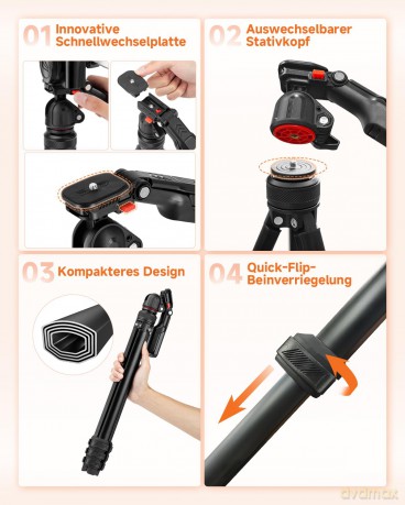 Rollei - Compact Creator Tripod - Aluminum - 50 cm - 152 cm