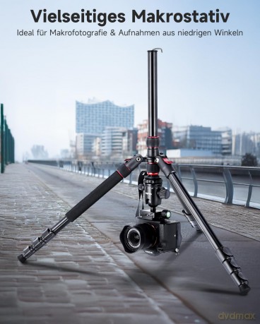 Rollei - Compact Traveler No. 2 Tripod - Aluminium - 43.5 cm Pack Size, 44 cm Min Height, 180 cm Max Height
