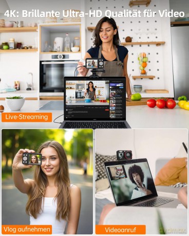 Rollei - Compactline Dual Screen Digital Camera - 64 MP - 4K