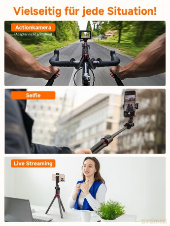 Rollei - Flexible tripod i Monkeypod I Easy Creator - Height: 25 cm (min) to 46 cm (max)