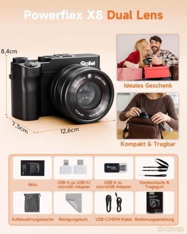 Rollei - Powerflex 8X Dual Lens Digital Camera