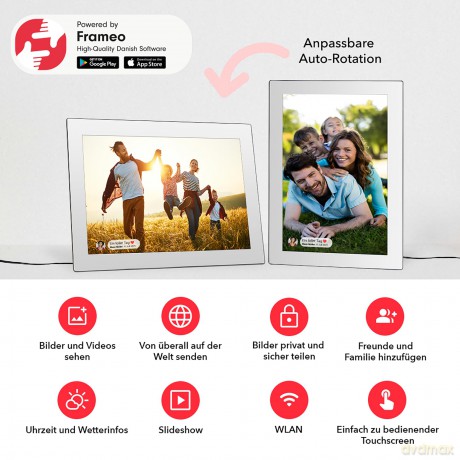 Rollei - Smarter picture frame - 10 Diagonal - WiFi - App Control - Model - Model 101 - White