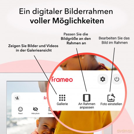 Rollei - Smarter picture frame - 10 Diagonal - WiFi - App Control - Model - Model 101 - White