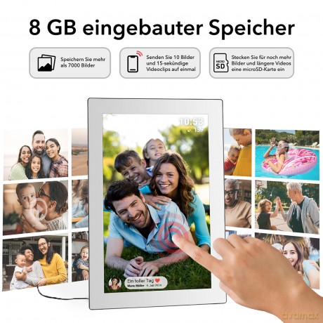Rollei - Smarter picture frame - 10 Diagonal - WiFi - App Control - Model - Model 101 - White