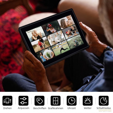 Rollei - Smarter picture frame - 10 Diagonal - WIFI - App Control - Model 100 black