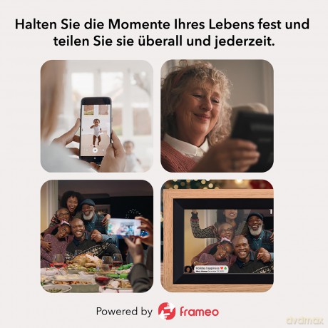 Rollei - Smarter picture frame - 10 Diagonal - WIFI - App Control - Wood frame - Model 105 - 10.1